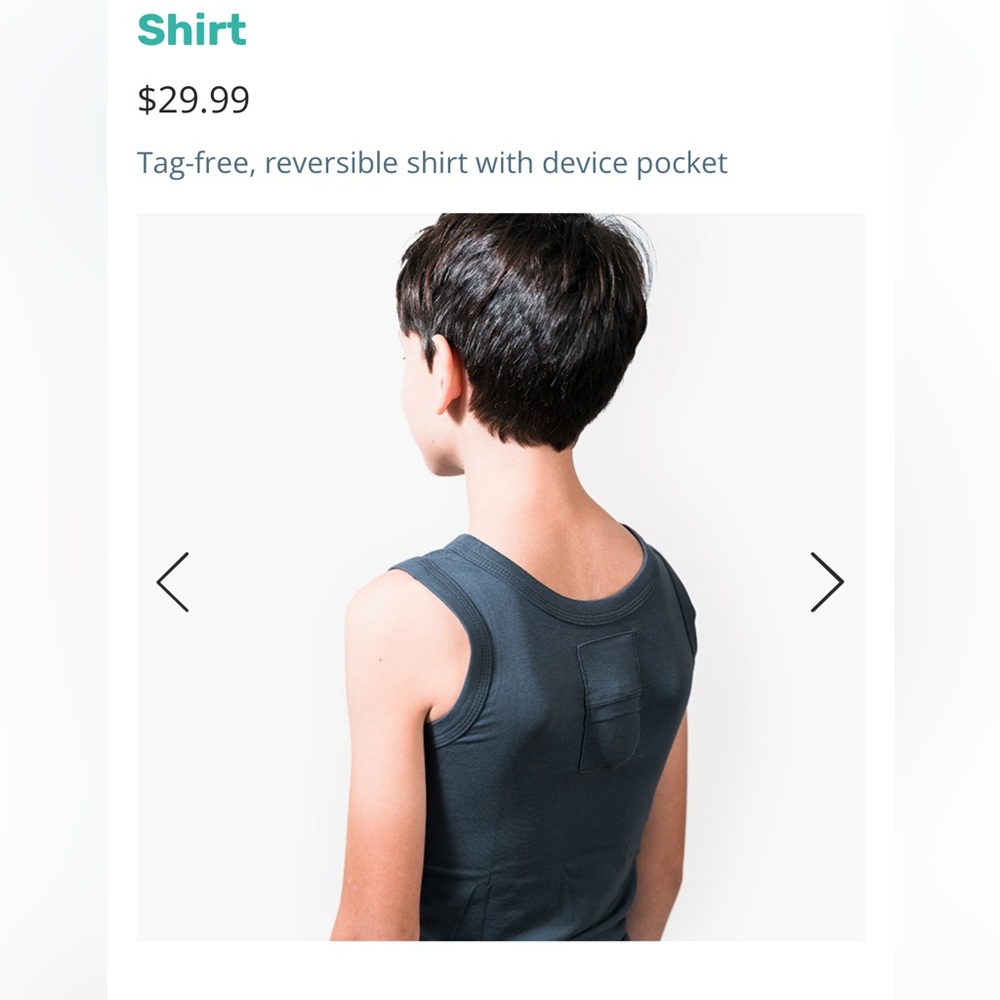 Angelsense adult small Reversible Wearable Tech Shirt with Device Pocket - Gray